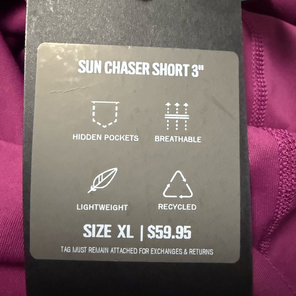 🆕 Fabletics Sun Chaser Shorts 3” Berry With Built In Biker Shorts XL - Picture 12 of 12